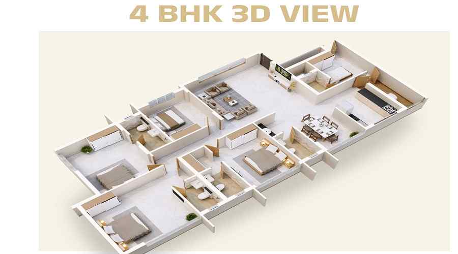 Rohan Ethos in Kankanady 4 BHK floor plan