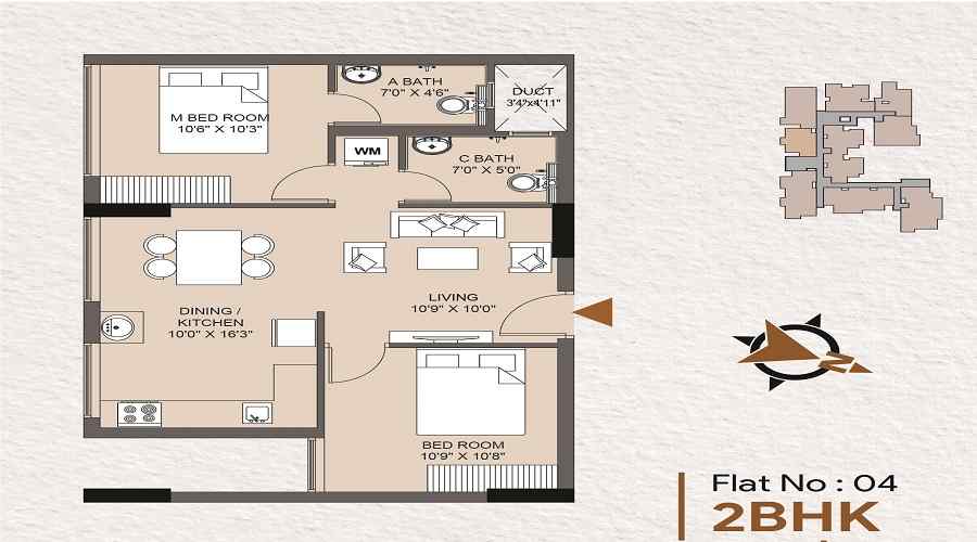 Rohan Park in Kotekar Beeri 2 BHK floor